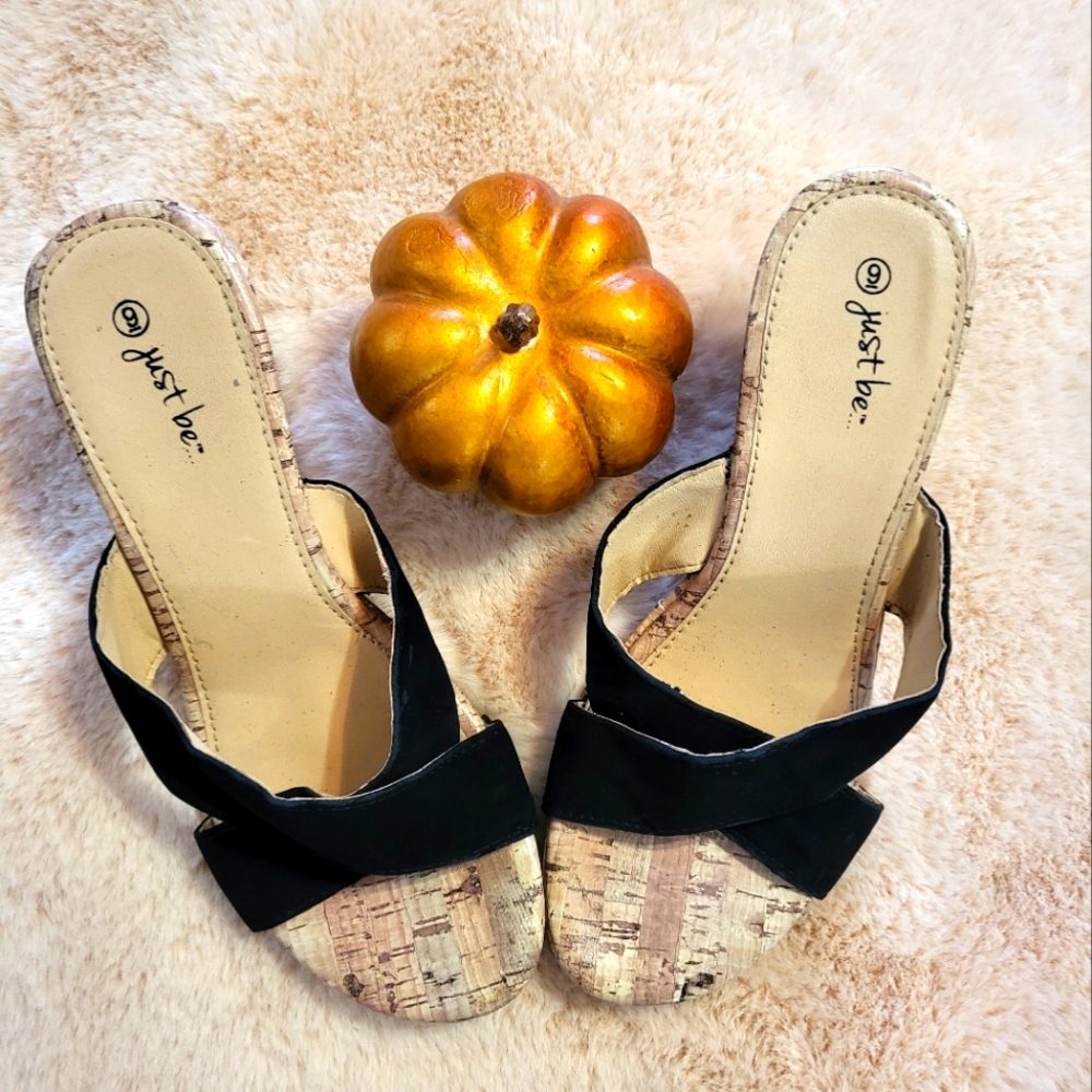 Just Be Cork Heeled Wedges